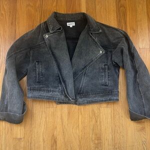 Superdown, size M, black cropped denim jacket